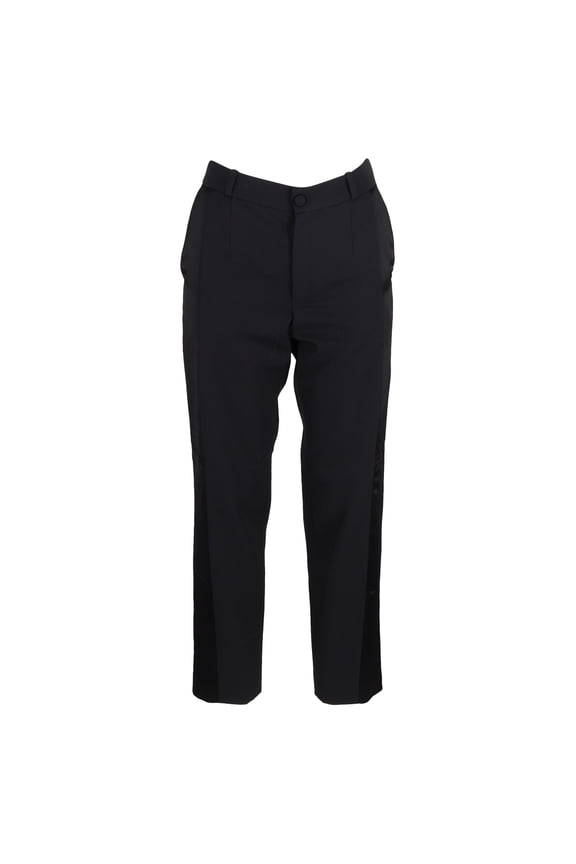 Pre-Owned Lanvin Straight Leg Trousers in Black Wool