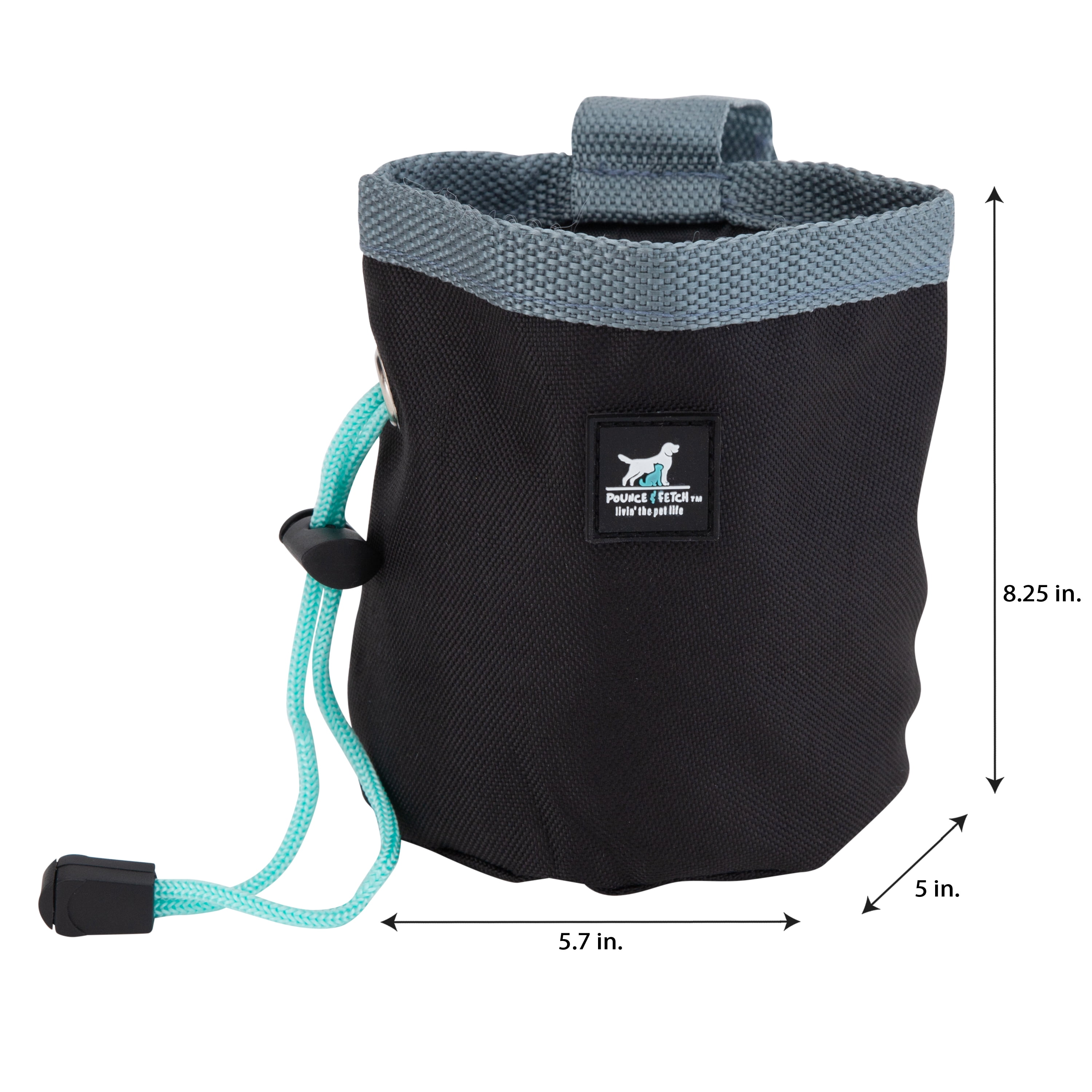 Pounce + Fetch Dog Training Treat Small Travel Pouch, Black