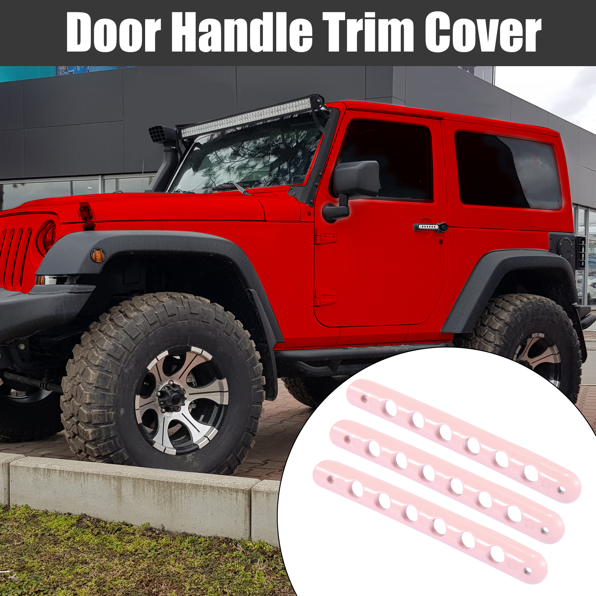 Black Aluminum Door Handle Covers For Jeep Wrangler JK 2007-2018 | 3-Piece Set