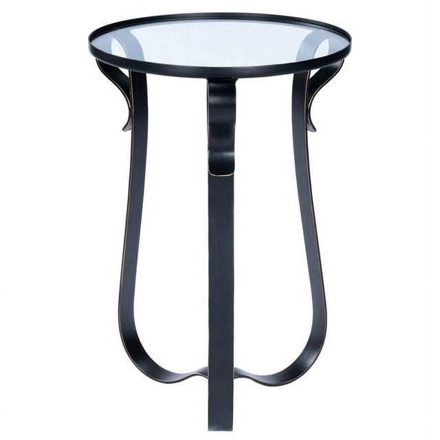 Beaumont Lane Metal Furniture Metal and Glass End Table in Brown