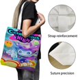 thumbnail image 3 of Cosmonious High Bolso de tela con estampado de lienzo para mujer, bolsa de compras reutilizable y estética, con cremallera interior, regalo para mujer, 35 × 40 cm., 3 of 6
