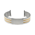 thumbnail image 4 of Bandini Adjustable Length Stretch Watch Strap for Men, Silver and Gold (Two-Tone) Stainless Steel, Straight End, Metal Expansion Watch Band - 19mm, 4 of 6