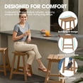 thumbnail image 4 of MUCHENGHY Set of 2 Outdoor Bar Stools 24", HDPE Weatherproof Patio Saddle Seats, Teak, 4 of 6