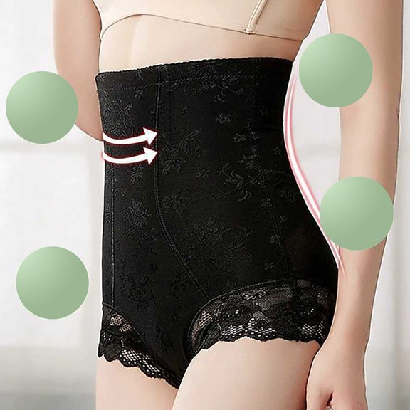Itsame Lingerie Underpants for Womens Panties Lift Buttocks Breathable Mesh Gauze High Waist Breathable Underwear Black Size 3XL