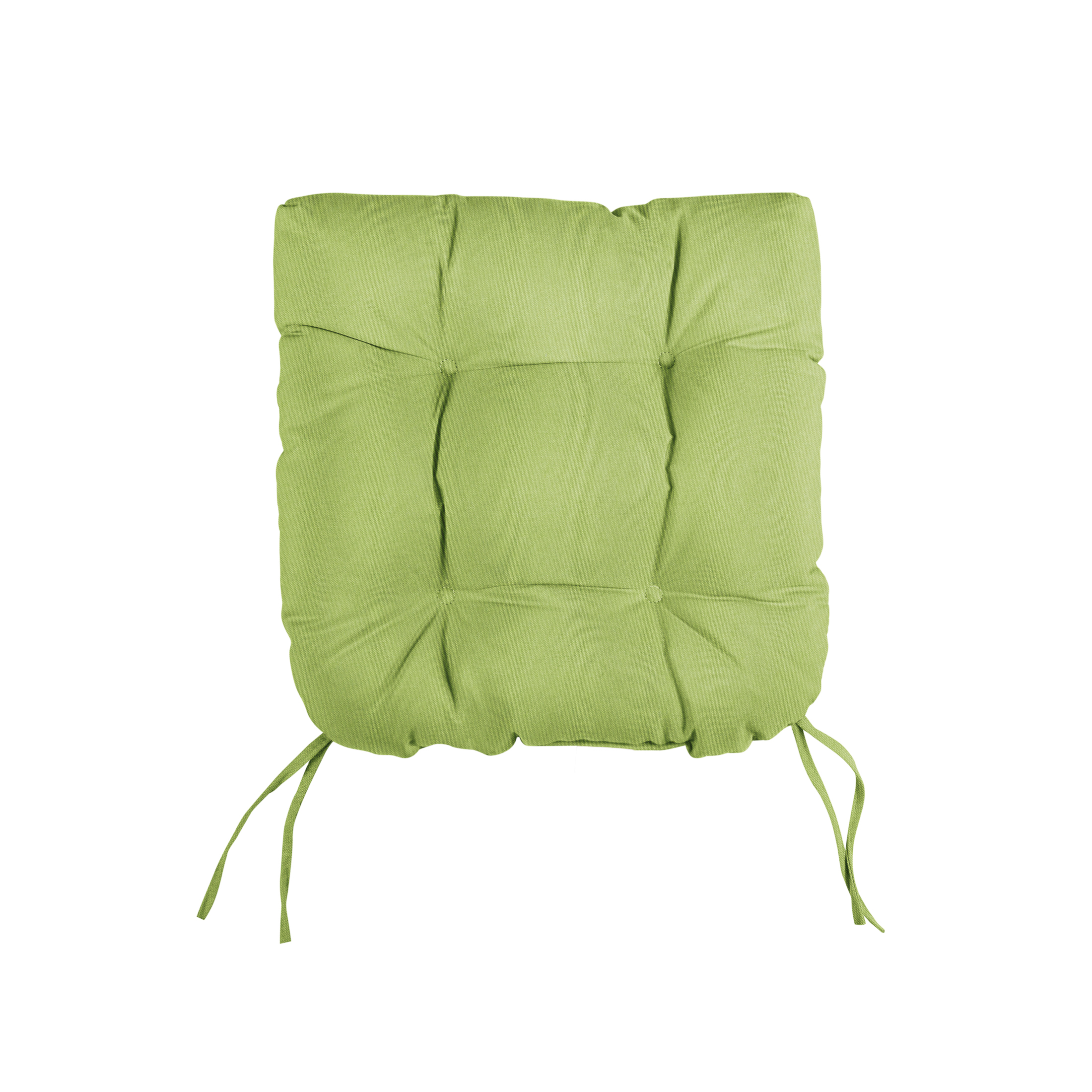 Sorra Home Apple Green Tufted Chair Cushion Round U-Shaped Back 19 x 19 x 3