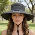 thumbnail image 6 of Solar Powered USB Rechargeable Fan Sun Hat, Wide Brim Breathable Cooling Bucket Hat for Outdoor Hiking Fishing, UPF 50+ Sun Protection for Men & Women, 6 of 9