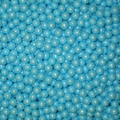 Edible Sugar Flowers - Edible Sugar Pearls Dragees Decoration Balls - BLUE 2 oz.