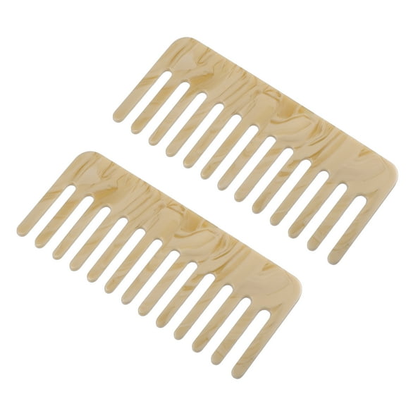 2 Pcs Anti-Static Hair Comb Wide Tooth for Thick Curly Hair Hair Care Detangling Comb 2.5mm Thick Beige