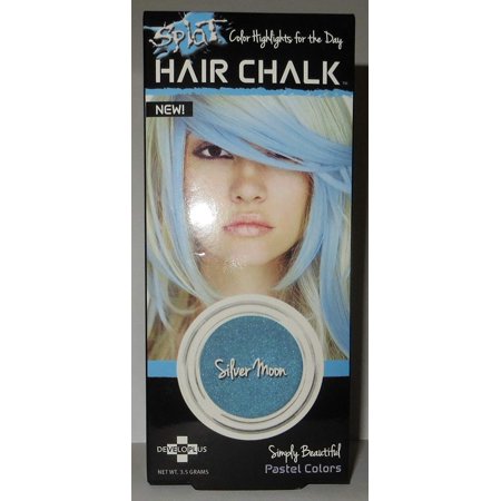 Silver Hair Chalk Hair Chalk Highlights - Silver Moon (Pack of 2), Pack of 2 , Each pack Complete Kits Include: Compact of Silver Moon Hair Chalk & Applicator Sponge By Splat ()