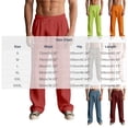 thumbnail image 3 of SAWOBUUN Men's Casual Pants Drawstring Elastic Waist Lightweight Loose Fit Summer Solid Trousers with Pockets, 3 of 6