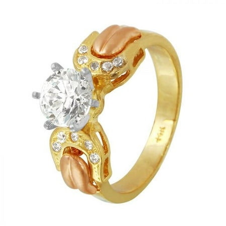 Foreli 10k Two tone Gold Ring With Cubic Zirconia