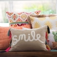 thumbnail image 3 of Levtex Home - Amelie - Decorative Pillow (12 x 24in.) - Embroidered Medallions - White, and Natural Beige, 3 of 4
