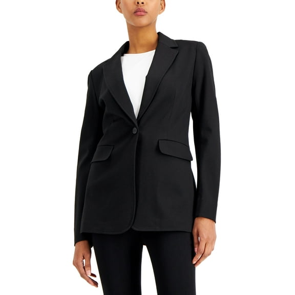 Alfani Ponte Knit Blazer Deep Black S