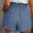 thumbnail image 4 of XIMIN Lady Loose Shorts High Waisted Shorts Striped Ruffle Elastic Waist Summer Beach Short with Pockets Belt Lady Casual Shorts, 4 of 9