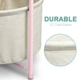 thumbnail image 5 of Round Side End Tables with Storage Bag for Living Room Bedroom, Industial Small Side Accent Bedside Table Metal, Pink, 5 of 9