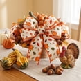 thumbnail image 5 of BBilaBu 15 Ft Fall Wired Ribbon, 2.48 Inch Wide Thanksgiving Craft Ribbon with Mini Pumpkin and Leaf Print, Wired Edges for Wreath Bows, Gift Wrapping, Garlands, Centerpieces and DIY Decor, 5 of 6