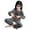Grey, variant on Boys' Girls' Flannel Clothes Set Sweatshirt Top and Pants Winter Warm Soft Fuzzy Homewear with Sweatpants,Kids Outfit,5-6 Years