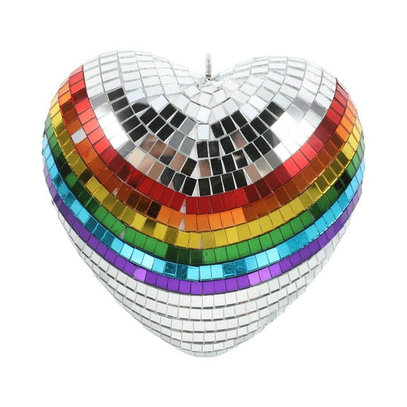 STRANDCHIC Heart Shaped Disco Ball Multi Color Mirror Ball Hanging Party Decor for Weddings