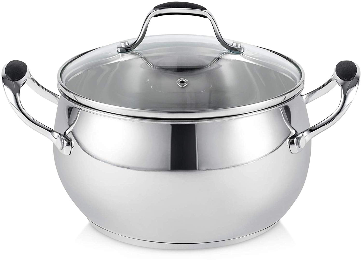 Elitra Stainless Steel Casserole Pot 3 Quart, Silver