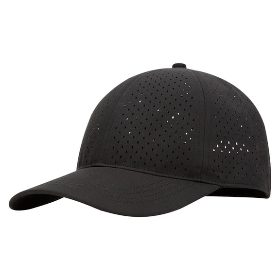 WGRFFH Men Quick Dry Baseball Cap,Laser Cut Mesh Ball Curved Brim Snapback Hat,Summer Adjustable Performance Hat,Breathable Perforated Baseball Cap,6 Panel Baseball Cap,Sun Protection Black A