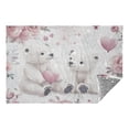 thumbnail image 6 of White Bears Roses Travel Blanket Pillow Compact Foldable Airplane Throw Blanket with Trolley Sleeve for Travel Camping, 6 of 8