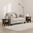 thumbnail image 2 of Furinno Andrey Set of 2 Side Table, Rustic Brown 2-Tier End Table, Open Shelf & Storage Bin Night Stand, Bedside Table for Living Room, Bedroom, Home Office, Amber Oak/Black, 2 of 5