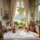 thumbnail image 5 of Alfombra Morebes Floral, lavable, 150 x 210 cm, color beige, antideslizante, 5 of 5
