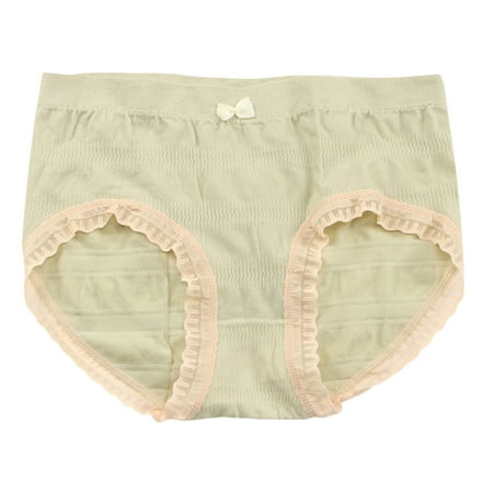 

Womens Underwear Briefs Cotton Stretch Underpants Lace Bikini Solid Knickers Moisture-Wicking Womens Panties