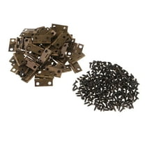 50 Pieces Small Hinges Bronze Hinges with Screws for Wooden Hinge Cabinet Drawer Jewelry Boxes Chest Dresser