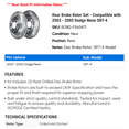 thumbnail image 2 of Rear Brake Rotor Set - Compatible with 2003 - 2005 Dodge Neon S.R.T.4 2004, 2 of 2