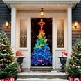 thumbnail image 7 of Taicans Colorful Christmas Tree Door Cover 90x180cm,Vibrant Rainbow Design,Waterproof,Holiday Decor for Home/Party,Easy to Hang,Perfect for Christmas Decorations, 7 of 7