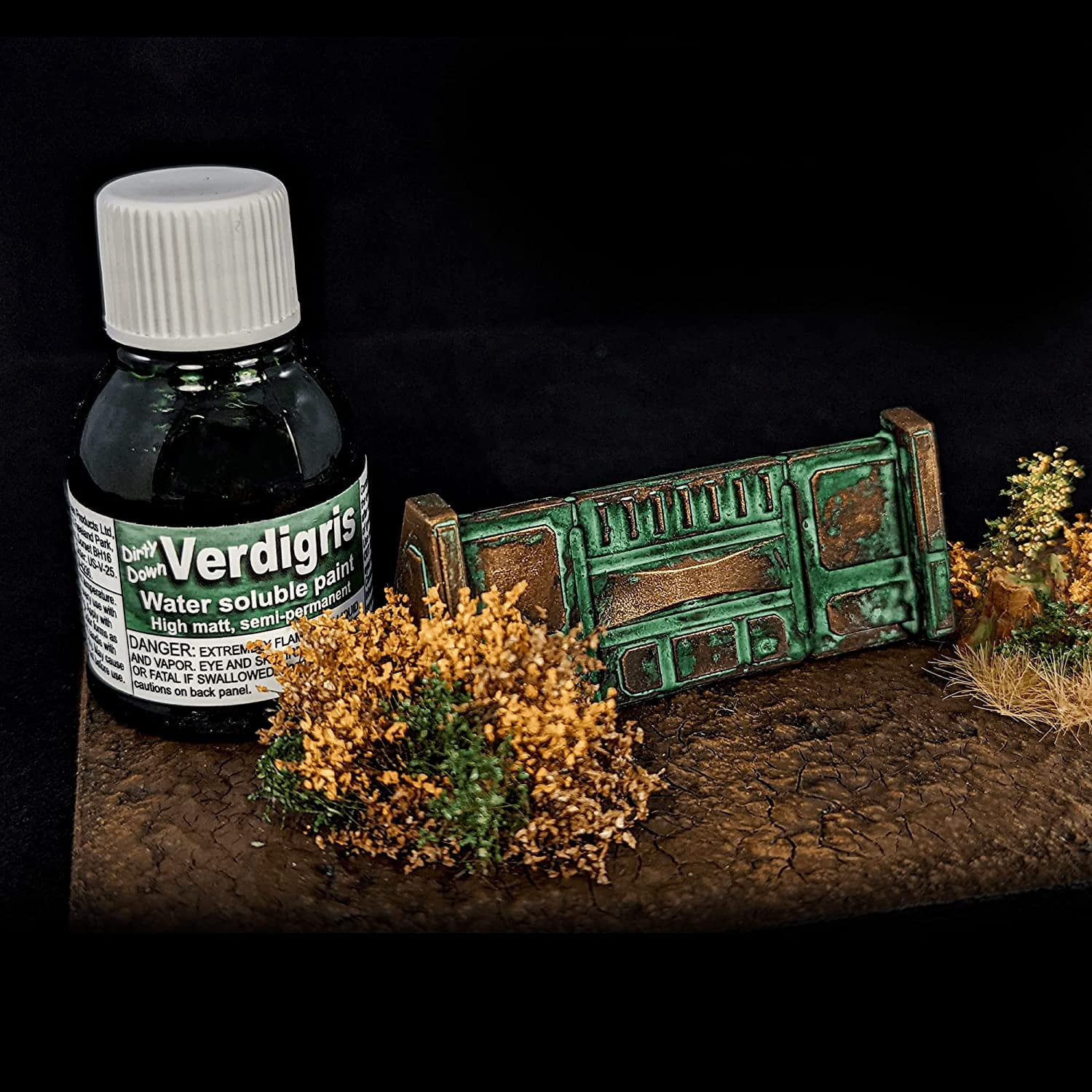 Dirty Down Paints Verdigris (25ml) - Water-based Paint for a Highly Realistic Verdigris / Copper Effect