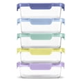 thumbnail image 1 of Set de vidrio para preparar comidas Ello Color Lock, 800 ml, 5 unidades, Purple Rain, 1 of 6