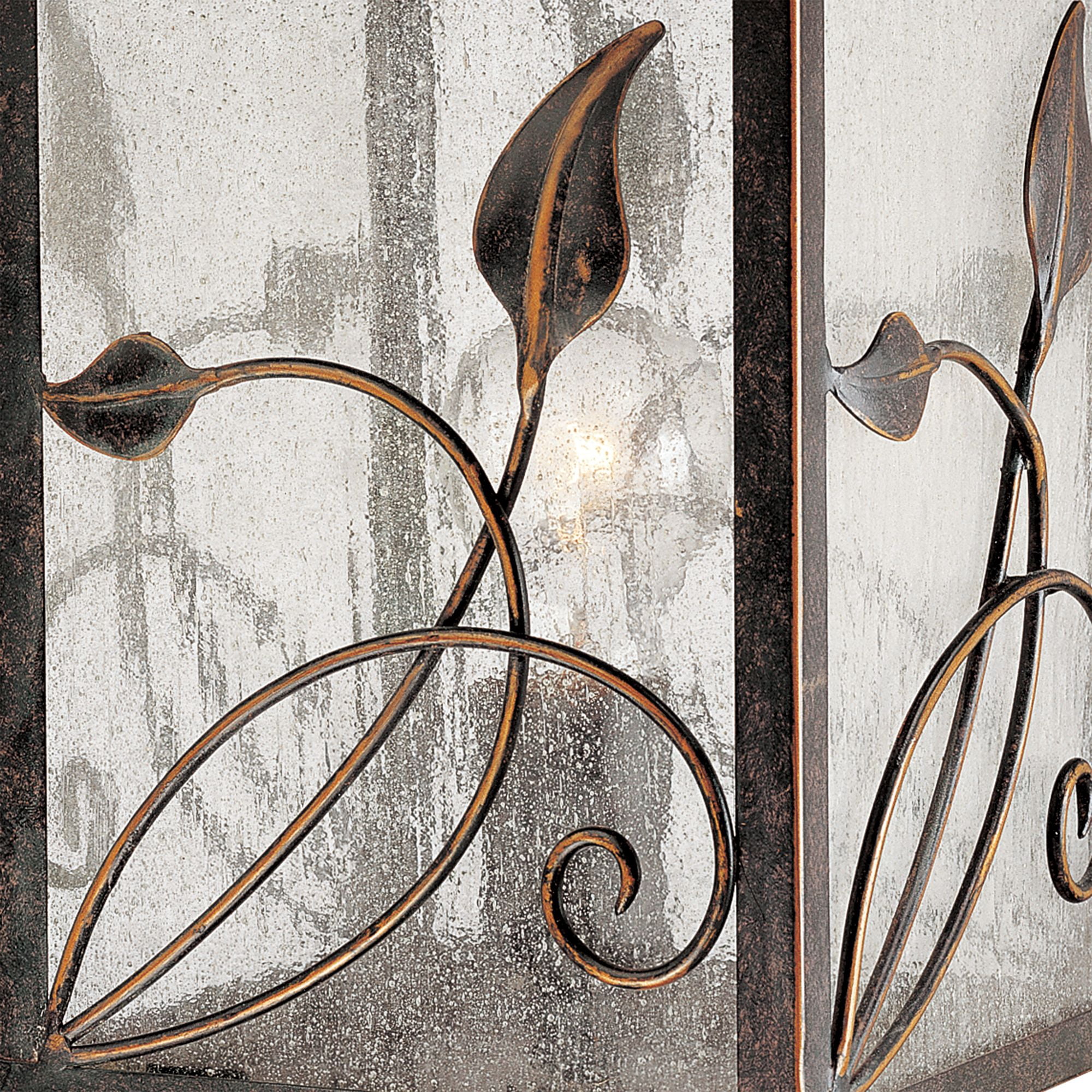 Franklin Iron Works French Garden Rustic Farmhouse Outdoor Post Light Bronze Leaf and Vine Motif 17" Clear Seedy Glass for Exterior Light Barn Deck