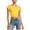 Yellow, variant on Diufon Backless Tops for Women Short Sleeve Crewneck Open Back Cropped Top Going Out Athletic Basic Tee Shirts