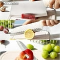 thumbnail image 3 of Knife Block Set, 5-Piece White Stainless Steel Kitchen Knife Set with Universal Knife Block Holder, Sharp Non-Stick Chef Knives for Home Restaurant Apartment (White), 3 of 7