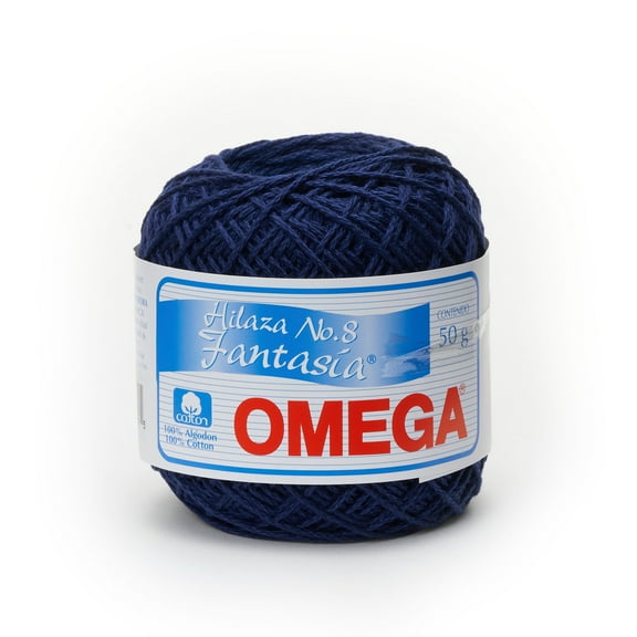 FANTASIA NO.8 [50grs] by Omega - 100% Mercerized Cotton Yarn Great for Thick Crochetting - Color: 21 - Navy Blue 160