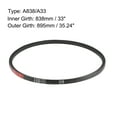 thumbnail image 2 of Uxcell A838/A33 V Belt 33-inch Inner Girth, A-Section Rubber Drive Belt, 2 of 4