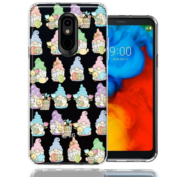 MUNDAZE LG Stylo 5 Pastel Easter Cute Gnomes Spring Flowers Eggs Holiday Seasonal Double Layer Phone Case Cover