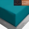thumbnail image 4 of Empyrean Bedding Double Brushed Microfiber 14" - 16" Deep Pocket Fitted Sheet, Queen, Teal Blue, 4 of 6