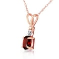 thumbnail image 2 of Galaxy Gold 14k Rose Gold 18" Necklace with Genuine Diamond and Oval-shaped Natural Garnet, 2 of 3