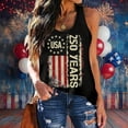thumbnail image 2 of Wang6 Womens 4th of July Racerback Tank Tops Plus Size Summer USA Flag Printed Sleeveless Tops Causal Patriotic Independent Day Loose Graphic Tshirts 0429liBlack M, 2 of 5