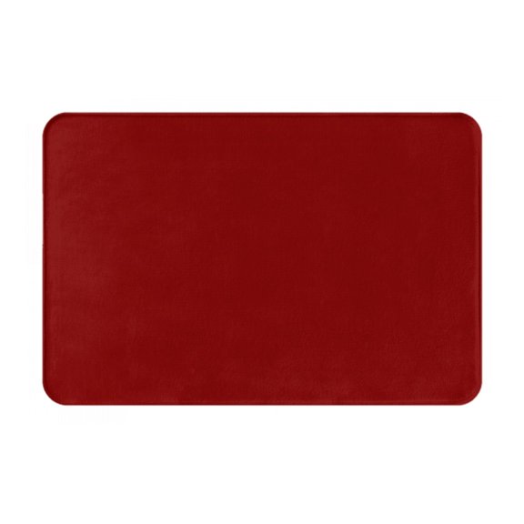 Xecao Maroon print Flannel Mat: Non-slip, 16x24in. Ideal for kitchen, bedroom, bath & living room.