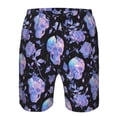 thumbnail image 3 of Pofeuu flower Skull crystal Prin Men's Swim Trunks Quick Dry Bathing Suit Swimming Board Shorts Mesh Lining Beach Swimwear-Small, 3 of 6