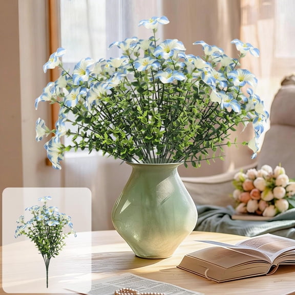 Cadancy Artificial Flowers Bouquet Fake Silk Floral Arrangement Realistic Faux Plants Stems Spring Home Decor Table Centerpiece Wedding Party Decoration Greenery