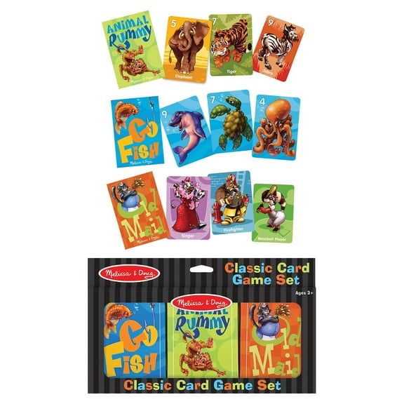 Melissa & Doug Classic Card Games Set - Old Maid, Go Fish, Rummy - FSC Certified
