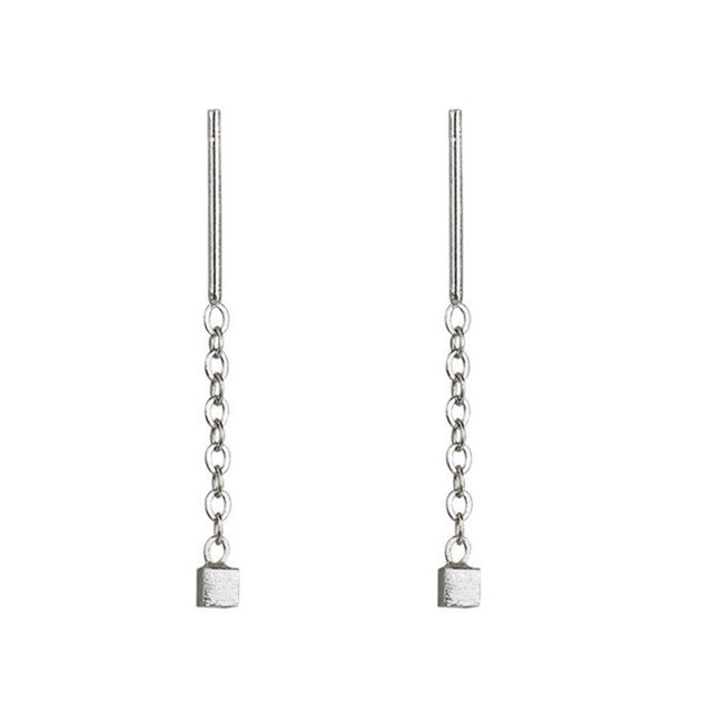 Pendiente de borla larga minimalista 2021, cadena Simple de plata, pendientes llamativos para mujer, colgante cuadrado de Corea, línea de oreja, regalo de joyería Gao Jinjia LED