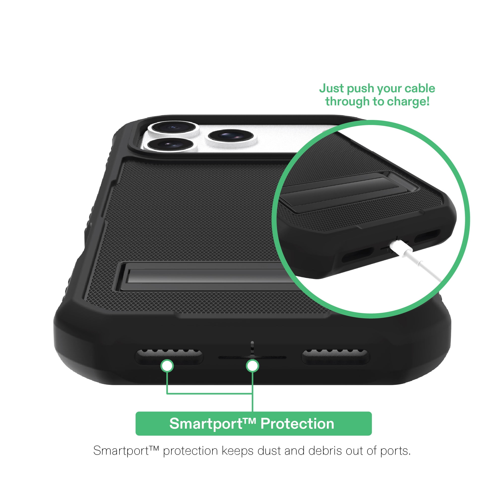 onn Rugged Phone Case with Kickstand for iPhone 18 Pro Max / 17 Pro Max, MagSafe Compatible - Black