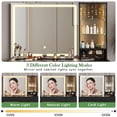 thumbnail image 2 of Pipleo 41" Vanity Desk with Glass Top, Makeup Vanity Desk with Mirror and Lights, Modern White Vanity with Power Outlet and 3 Lighting Modes, 2 of 9