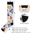 thumbnail image 3 of FORMRS Womens Knee High Socks Casual Long Thick Travel Daily Wear, 2 Pairs, Green Retro Shapes, 3 of 6